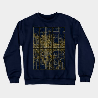 Addis Ababa, Ethiopia City Map Typography - Gold Art Deco Crewneck Sweatshirt